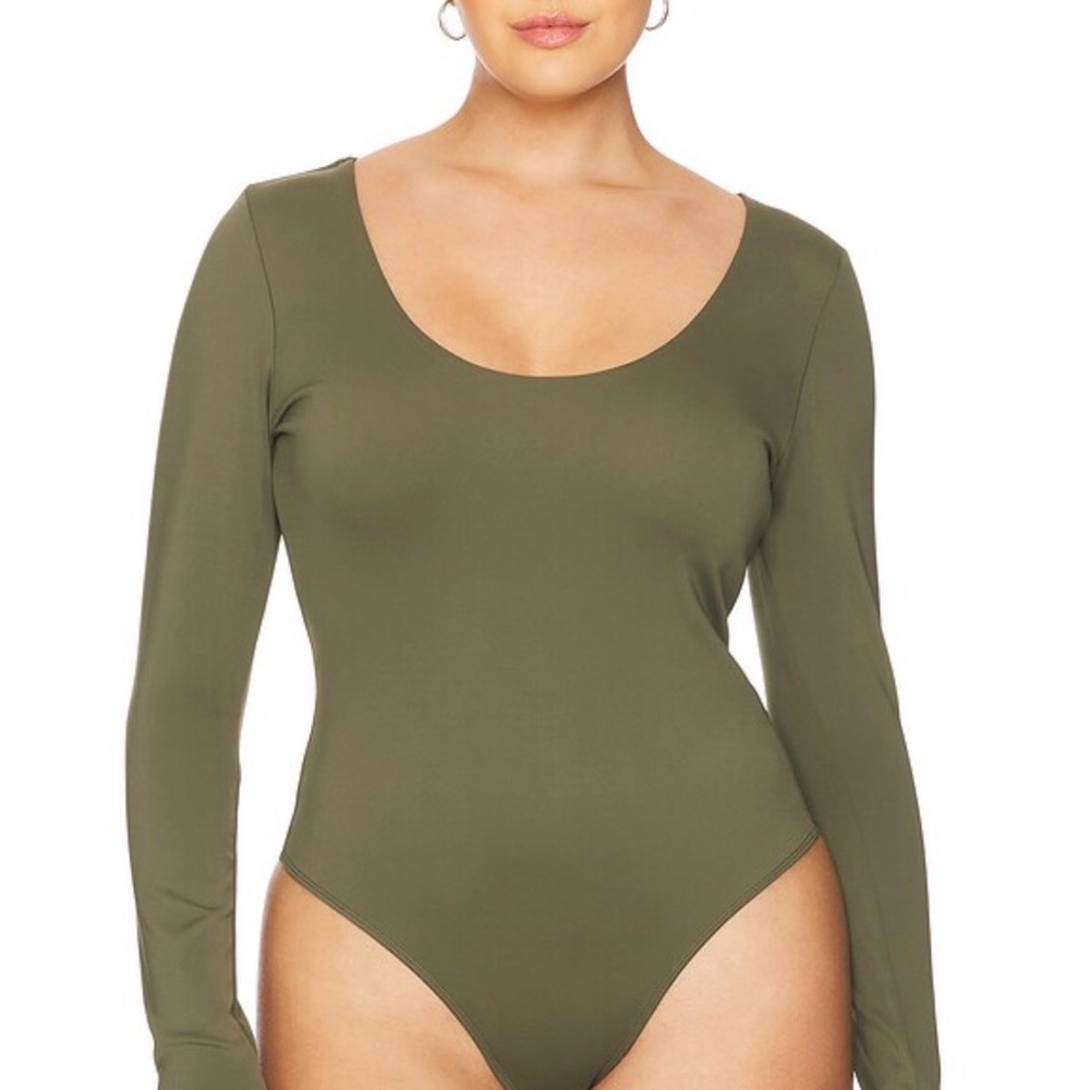 $99 Plus Size Good American Sculpting Scoop Bodysuit Fatigue Olive 4x NWT - Picture 2 of 7